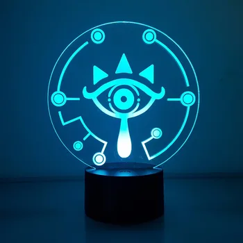 Zelda Görsel Yanılsama Efsanesi Oyuncak Vahşi Gece lambası 3D Nefes 7 Renk Değiştiren USB Bağlantı Aksiyon Figürü Anime Oyunu LED