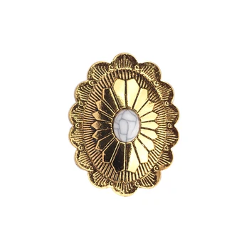 *30 mm 2 adet/lot Çinko Alaşım Altın Düğme Retro Tarzı Oval Çiçek DİY Takı Aksesuarları İçin Dekoratif Düğmeler Düğmeleri Şekli