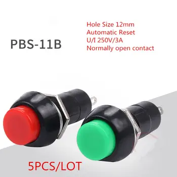 5 ADET SC094 PBS-B düğme zararına HİÇBİR Delik Boyutu 12mm Otomatik Sıfırlama U/I 250V/3A Kırmızı Yeşil Sarı Mavi beyaz Satmak Geçin