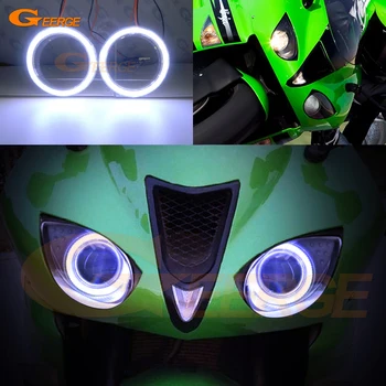 Kawasaki Ninja ZX için 60 2007 2008 Mükemmel angel eyes Ultra Parlak Aydınlatma COB kit angel eyes halo halka açtı