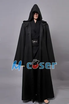 Star Wars Anakin Skywalker Jedi Knight Cosplay Kostüm Yetişkin Erkekler için tam set Pelerin Elbise Cadılar Bayramı Kostümleri Üniforma Kapşonlu