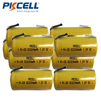 Sekmeler 5C Yüksek Drenaj İle 10 adet/lot PKCELL Alt C 4 SC Şarj edilebilir Piller 1.2 v 2200mAH Gerçek