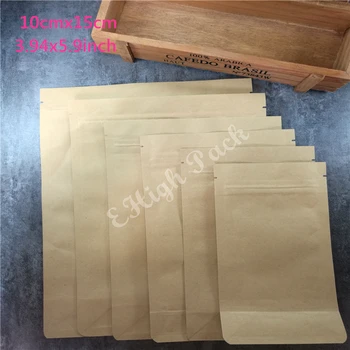 Çay Kurabiye İçin Gıda Kağıt Ambalaj Zip Kilit Alüminyum Çanta İçin 15 cm*10(100*10cm inç) 50Pcs/Lot Kraft Kağıt Torba tarzı ayağa