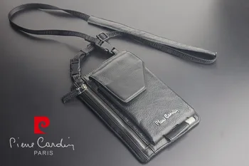 Apple iphone X/8/Pierre Cardin Erkek Rahat Omuz Çantası Adam Çanta inek Derisi Hakiki Deri Çanta Askısı 8 Artı Cep Telefonu Çanta