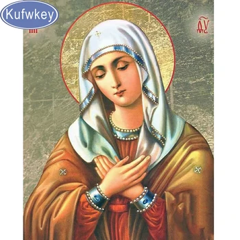Kutsal Bakire Meryem 3d elmas boya çapraz dikiş din karo mozaik 5d elmas nakış Meryem Ana ikonu Ev Dekorasyon
