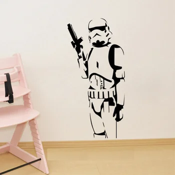 Star Wars Stormtrooper Duvar Sticker Çocuk Odası İçin Oturma Odası ve Yatak Odası Dekorasyonu Vinil Çıkarılabilir DİY Ev Dekorasyonu