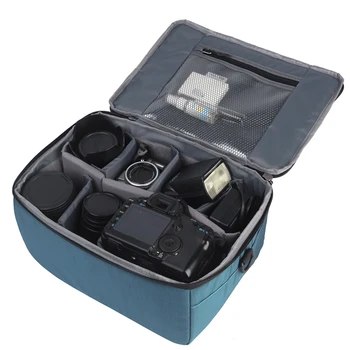 Evrensel Taşınabilir Naylon DSLR Bölüm Kamera Çantası Takın Kamera Case Çanta Yerleşik Durumda su Geçirmez Bölme-Yastıklı Ekle