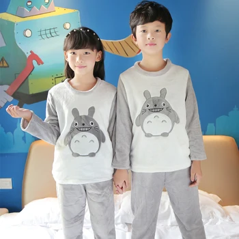 Kış Çocuk Polar Pijama Sıcak Pazen Pijama Kızlar Loungewear Kalınlaştırmak Mercan Polar Çocuk Pijama Ev Tekstili Pijama Setleri