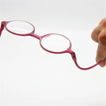Esnek TR90 Retro Okuma Gözlükleri, Çerçeve Kırılmaz Pocket Reader Yuvarlak, Geek, NERD Rle Gözlük, yumuşak kılıf ile birlikte gelir