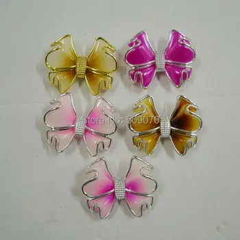 Ücretsiz kargo 6pcs çok plastik kelebek kafa bandı çiçek tokasını yanıp sönen led saç örgü led parti iyilik/