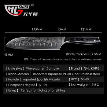 8 inç mutfak bıçakları 67 katmanları Japon VG10 Şam çelik şef Japon kadın şef bıçak micarta bıçak ücretsiz gönderim ele