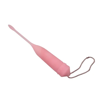 Titreşimli Silikon üretral kateter ses penis erkek dilatör vibe chastity cihaz erkekler için seks oyuncakları ürün Pembe tak