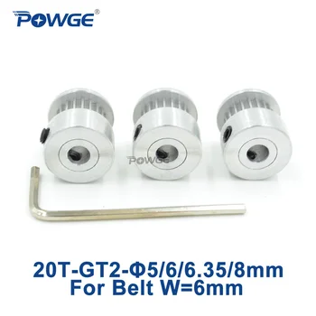 POWGE 20 diş GT2 Zamanlama Kasnağı genişliği 6 mm spor otomobil için kullanılabilir zaman Kayış Küçük Tepki 2GT 20Teeth 20T Security için 8 mm 5 mm 6 mm 6,35 mm Delik