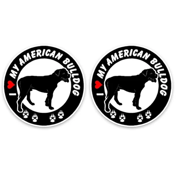 13 YJZT Amerikan Bulldog Köpek Araba Dekorasyon PVC Araba Etiket Çıkartma C1 Seviyorum 13 CM 2X-4616*