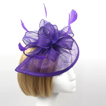 Kadınlar Gelin Şapka Balo Parti Düğün Kullanmak Akıl Düğün Aksesuarları için 2016 Vintage Patiska Tüy Düğün Şapka Parti Şapkası ZS7