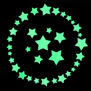 Parlak Yıldız Duvar Çıkartmaları Kızdırma Floresan Etiket Sticker Çocuk Odası, Dört/sivri Ev Dekorasyonu, Beş-Dekorasyon açılı Geçin