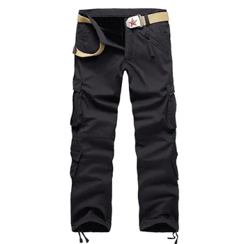 SHİFUREN Kış Sıcak Erkek Kargo Pantolon Kalınlaştırmak Polar Çift Katman Askeri Nedensel Şalvar Multi-Pocket Plus size 28-40