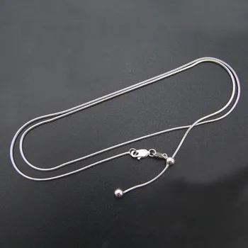 925 gümüş zincir Kolye charm için kadın/erkek için Uygun Ayarlanabilir zincir 1.0 mm yuvarlak Yılan zincir Gümüş Kolye