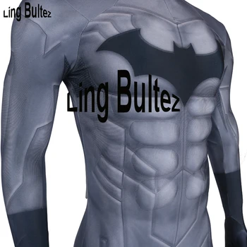 Ling Bultez Yüksek Kalite Kas Doldurma Batman Kostüm, Batman: Arkham Knight Kostüm Kas Batman Cosplay Kostüm Batman Zentai