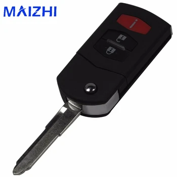 Maizhi Flip Katlanır Mazda 3 5 6 CX5 CX7 CX9 RX8 3 Düğme Uzaktan Anahtar Kabuk Araba Fob Kapak Kesilmemiş Bıçak
