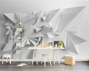 Beibehang Özel Modern Sade Ev Dekorasyonu Üçgen 3D Fotoğraf duvar Kağıdı Oturma Odası Yatak Odası Kanepe arka Plan duvar Kağıdı