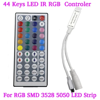 44 Anahtarları RGB SMD 3528 SÜRATLİ IR RGB mini Kontrolcü LED Şerit Işıklar Kumanda IR Uzaktan Dimmer Giriş DC5V/12V24V 6A LED