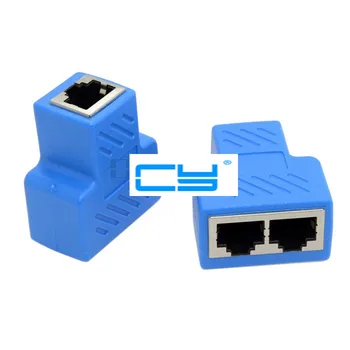 Çift HARİCİ Splitter Ağ Ethernet Değiştirici Adaptör bağlantısı İçin dönüştürücü çıkış 2 HARİCİ 1, STP UTB Cat6 RJ-45 RJ 45 8P8C Plug