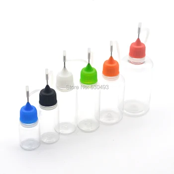 Normal vida kapağı ve plastik ile 5 adet 5/10/15/20/30/50ml yeni şekil PET e-sıvı damlalık şişe iğne