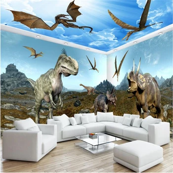 Beibehang Jura Çağı Dinozorlar özel fotoğraf kağıdı için kağıt 3d TV yatak odası büyük duvar duvar kağıdı oturma odası ulaşın duvar-