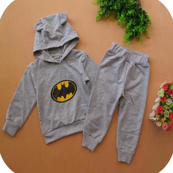 Sonbahar Batman Gri Spor Kostümler Çocuk Çocukluk Fantezi Erkek Ceket Pantolon Bebek Kıyafetleri Erkek Bebek Giyim Setleri