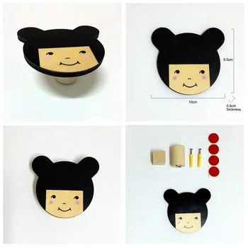 Duvar Sticker Süsleme Ahşap Çocuk Odası Dekorasyonu İskandinav Uykulu Gözler/Panda/Kız Duvar Kanca Ahşap Yatak Odası Giyim Unicorn Hooks