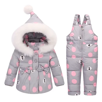 Fashion2017 Çocuklar Kış Ceket Kabanlar Montlar Prenses Kız bebek giyim Tüyü bebek bebek kız Kış Ceket snowsuits