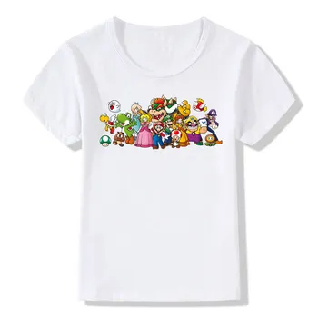 Erkek ve Kız Super mario Moda T-shirt Çocuk Kısa kollu super mario bros Oyunu Tişört Çocuk Tişört Bebek Elbiseleri Üstleri