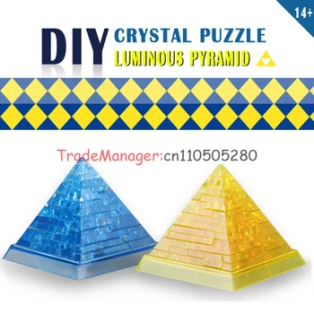 Üç flaş kristal 3D Piramit boyutlu puzzle DİY oyuncak hediye