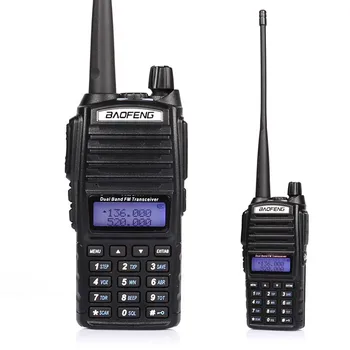 82 İki walkie talkie mobil Doke UV Yönlü Telsiz Dual Band VHF/UHF 136-174/400-520MHz 2 radyo+Çift PTT Kulaklık