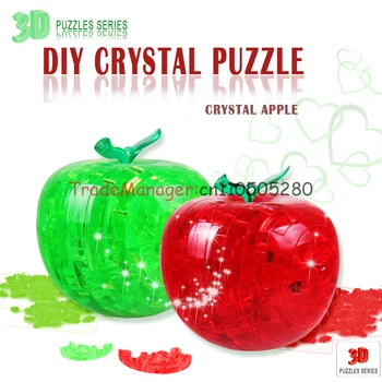 3D Flash üç boyutlu kristal jigsaw yıllar ışık apple ile yaratıcı hediye puzzle oyuncak DİY