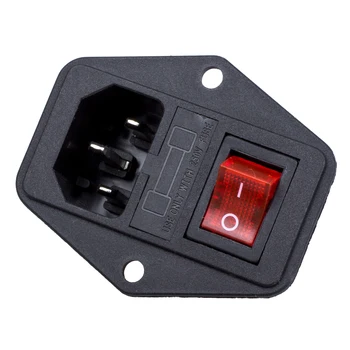 KSOL Sıcak Satış 3 Pin İEC320 C14 Inlet Module Plug Fuse Switch Male Power Socket 10A 250V