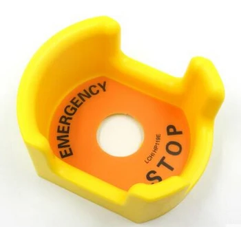 10 adet 22MM sarı plastik düğme acil durdurma laber ile koruyucu kapak anahtarı