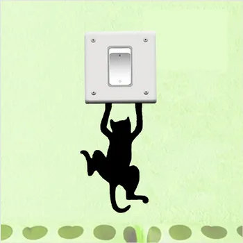 Tırmanma Kedi Güzel Anahtarı Çıkartma 3SS0256 Dekoratif Duvar Çıkartması Yansıtıcı