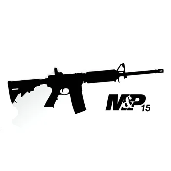 0041 Ücretini 15X5CM M&P15 Silah Karikatür Araba-stil Vinil Araba Çıkartmaları Sticker-