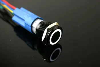12 V 16mm siyah kilitlenen metal anahtarı tutulan metal düğme kendini 1NO1NC kilitleme anahtarı LED