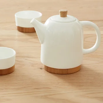 Porselen Çaydanlık Çin Kung-Fu Çay Seramik Çaydanlık ve İki Bardak seti