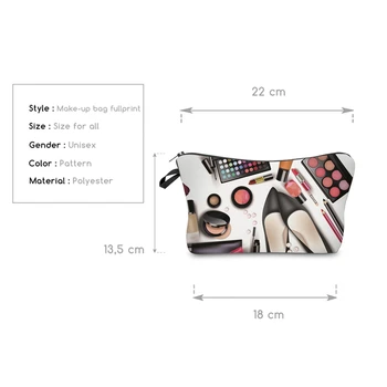 Kadınlar İçin Gerekli Deanfun 3D Baskı Kozmetik çantası Fermuar Polyester Depolama Seyahat Organizatörü Makyaj Moda 50757