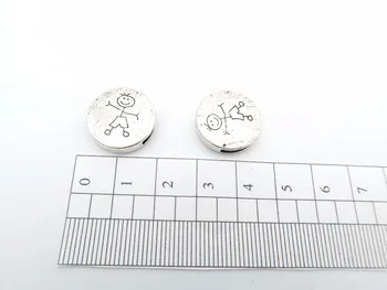 Malzemeleri D bulma Antika Gümüş sevimli oğlan kaymak oğlan charms takı kaydırıcı 10mm düz deri için-1-10-5