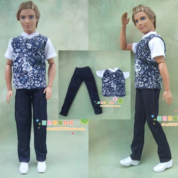 Yeni varış gömlek ve pantolon elbise takım elbise barbie bebek erkek arkadaşı ken bebek kıyafetleri için ayarlayın