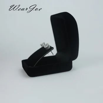 Plastik Kutu Ambalaj 1 Siyah Taşınabilir Kulak Küpesi Ekran Kadife Stand Taşıma Çantası Küçük Askılı Depolama Küpe Sarılmış