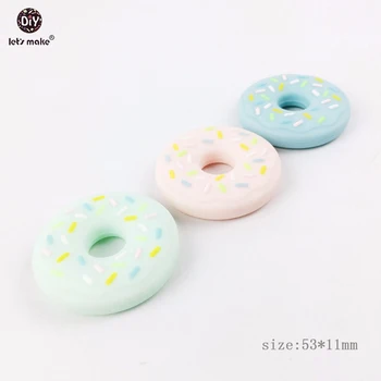 Bakalım Silikon Donut Teether Gıda Sınıfı Teether 5 adet BPA Ücretsiz Silikon Bebek Aksesuar DİY El Sanatları Teether Oyuncak Bebek Teether Olun