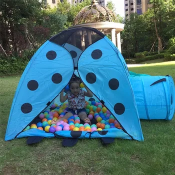 2-1 Çocuk Kapalı/Açık Tünel Çadır Böceği Karikatür Plaj Güneş Çocuk Sıcak Çadır Bahçesi Böceği Oyun Evi Açılır Oyun-
