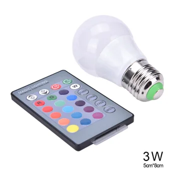 E27 Ampul 3/MOBİL RGB Renk Değiştirme, Uzaktan Kumanda ile Lamba Dim LED
