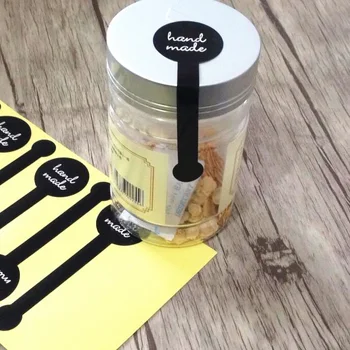 Parti İçin 70pcs Siyah el yapımı Yapıştırıcı Mühür Etiket Lolipop Hediye Etiket Çıkartmaları Hediye pasta Çanta İyilik